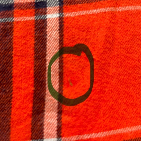 Old Navy Women’s XXL cotton flannel long sleeve button down shirt blue orange - Picture 8 of 10